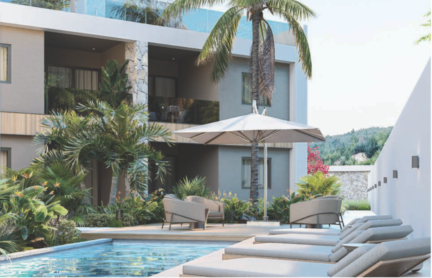 AMALI Tamarin apartment pool view